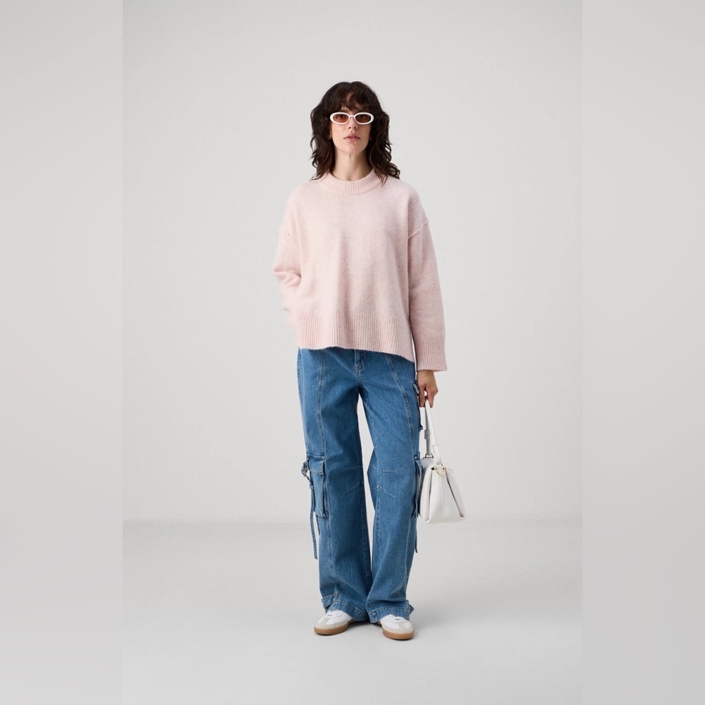 Scandinavian designer Day Birger et Mikkelsen wool Soft Pink crew neck Sweater